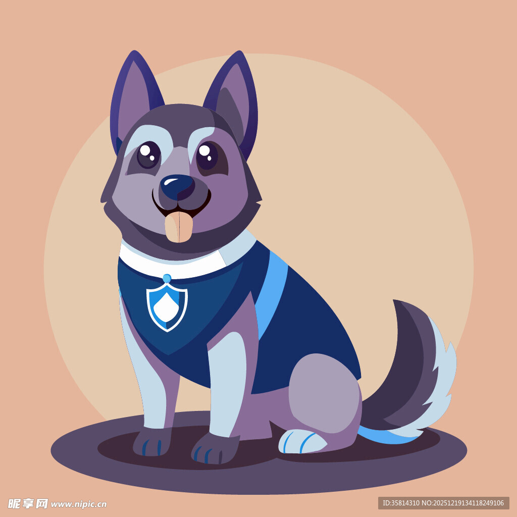 可爱警犬卡通形象
