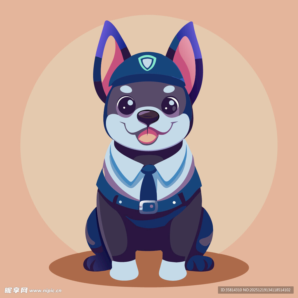可爱警犬卡通形象