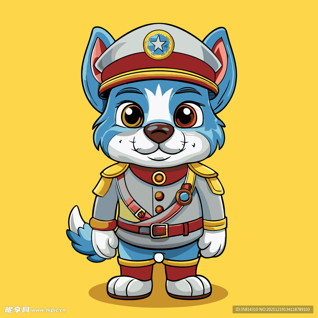 可爱警犬卡通形象