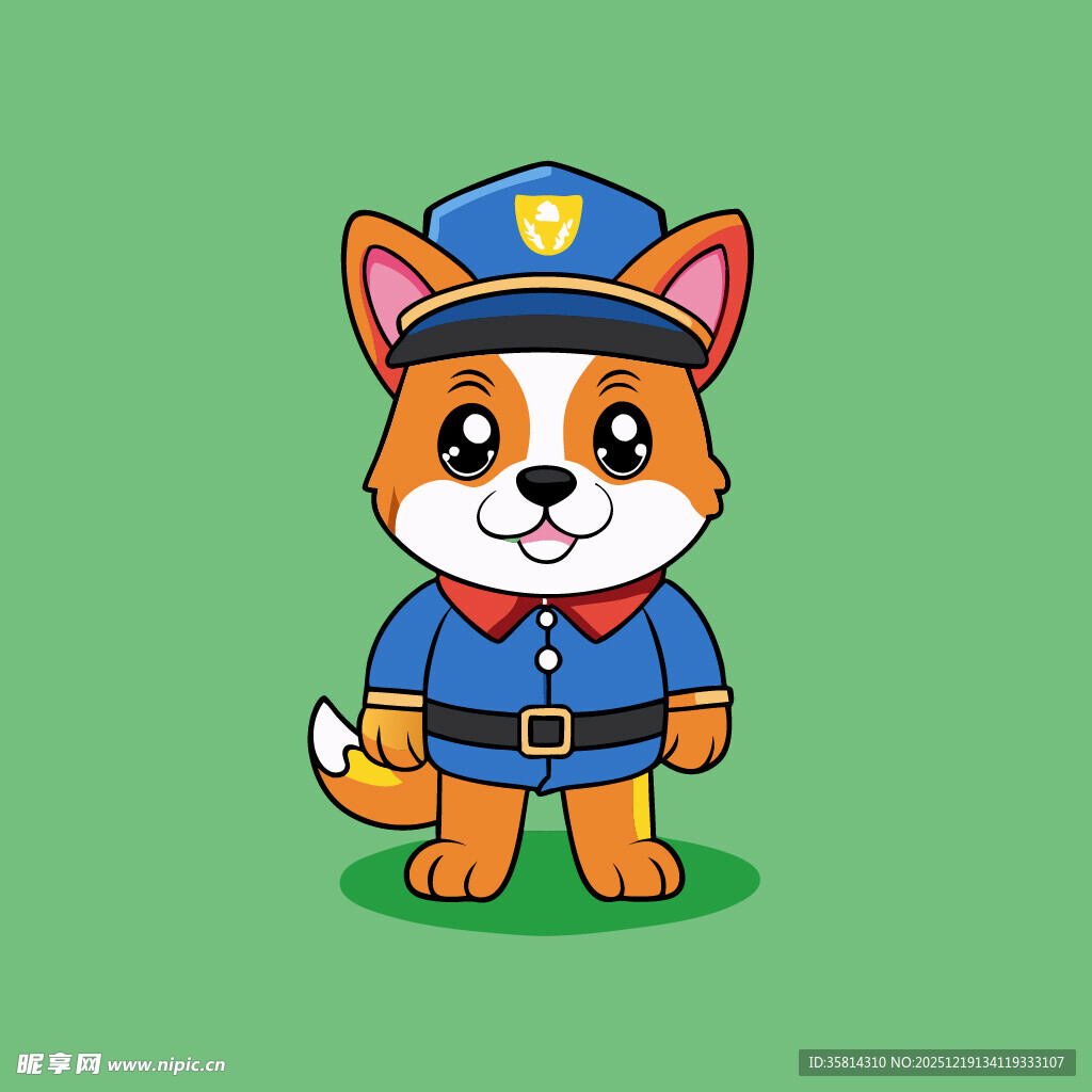 可爱警犬卡通形象