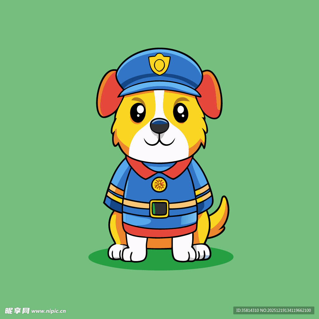 可爱警犬卡通形象