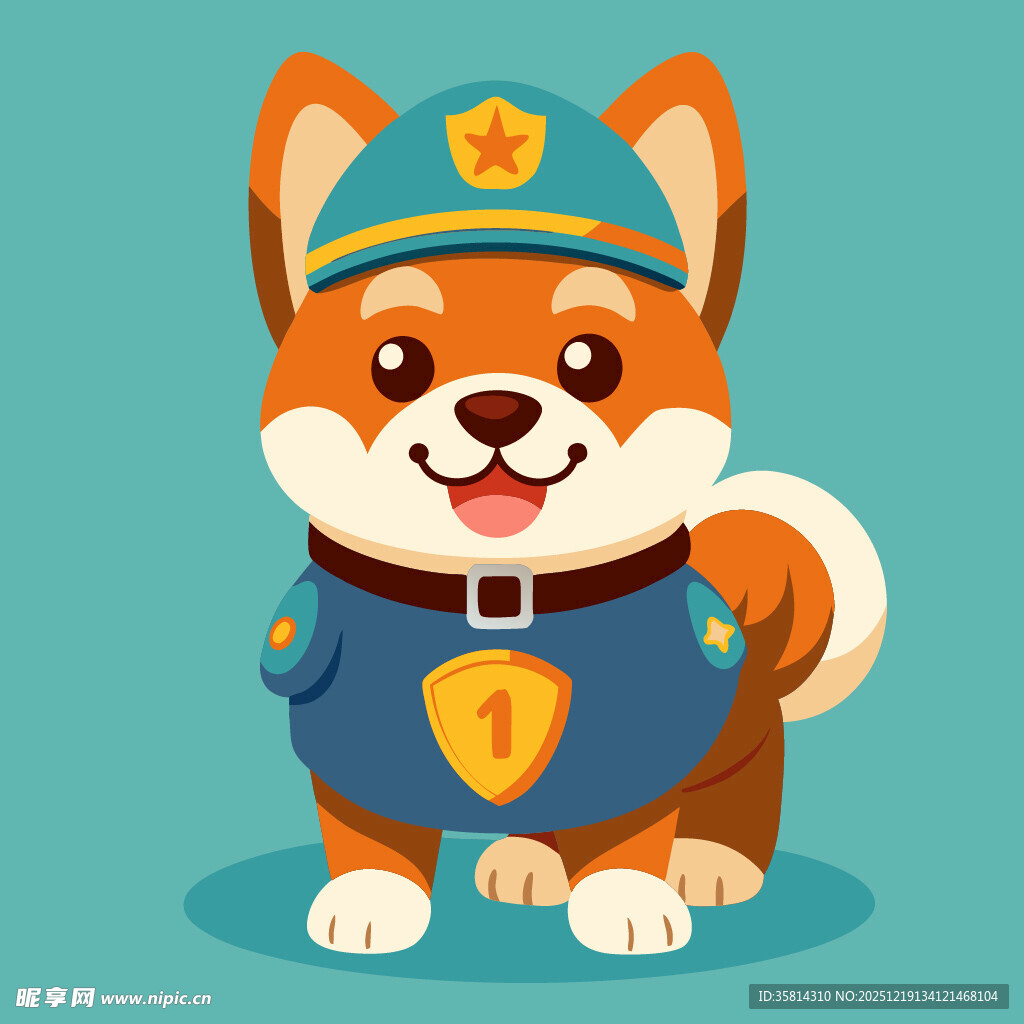 可爱警犬卡通形象