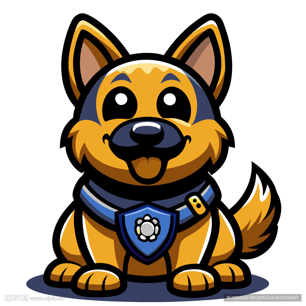 可爱警犬卡通形象