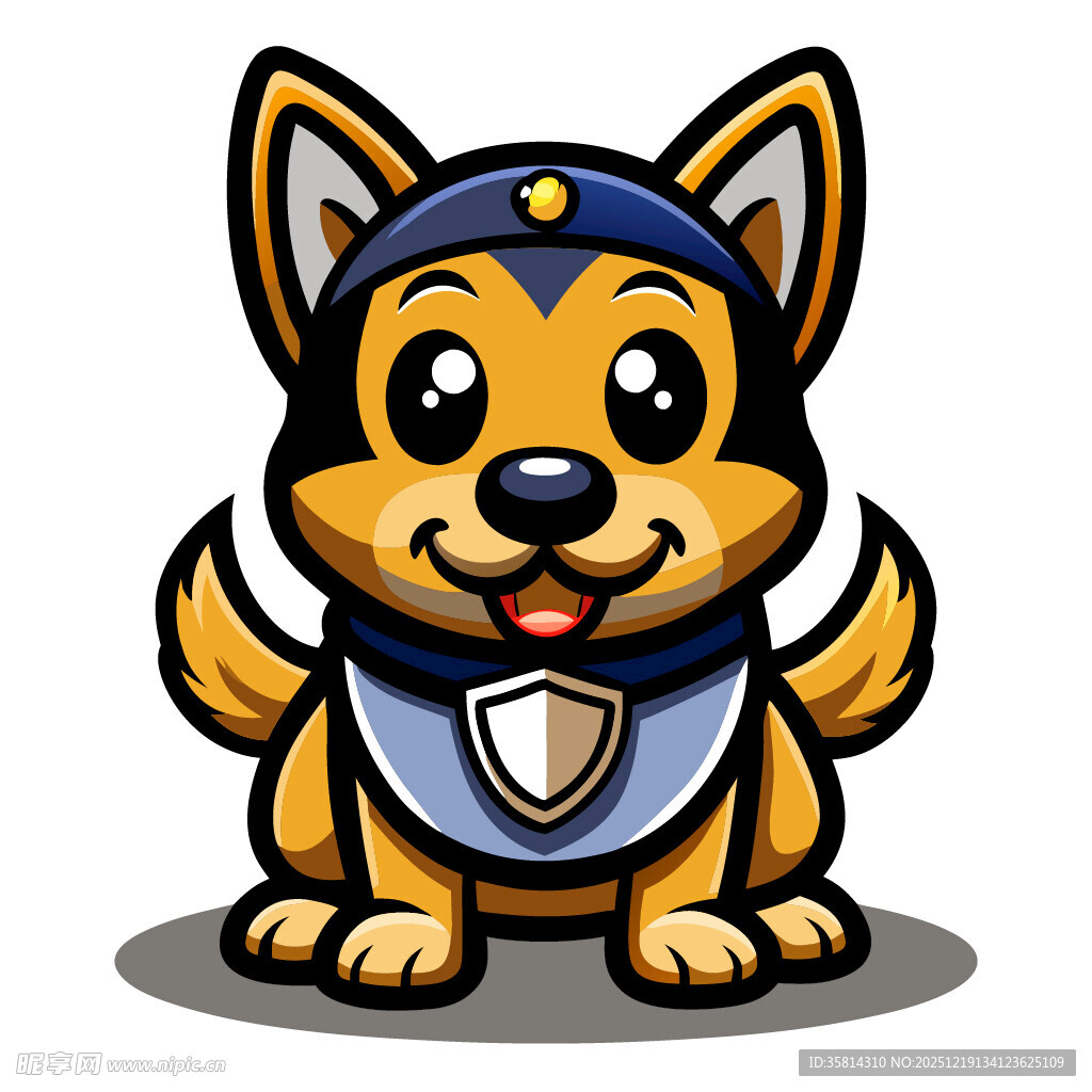 可爱警犬卡通形象