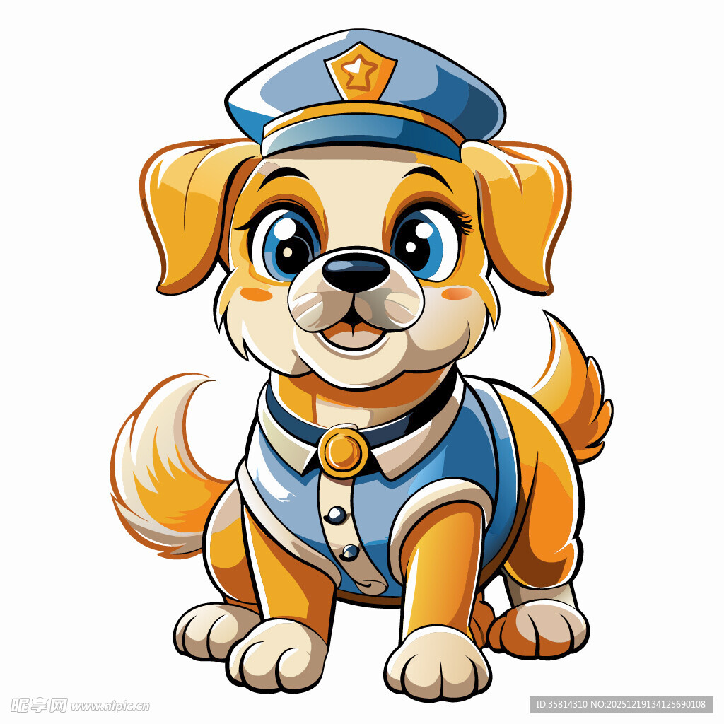 可爱警犬卡通形象