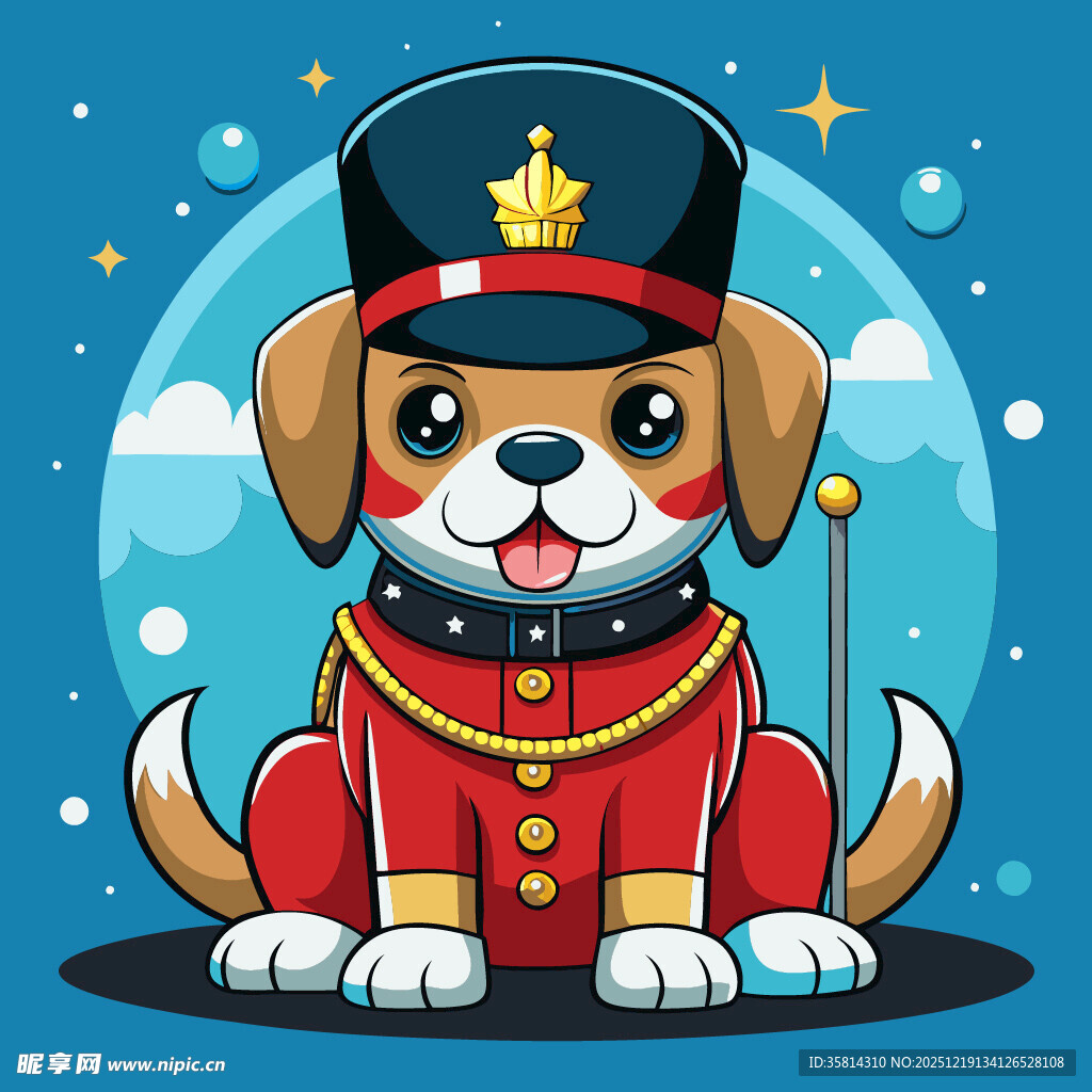 穿制服的可爱小狗