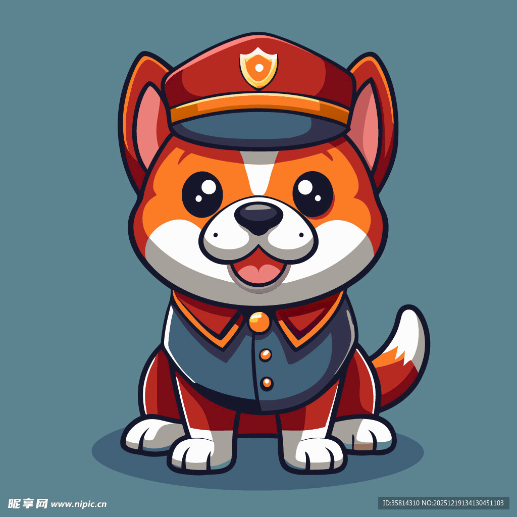 可爱警犬卡通形象