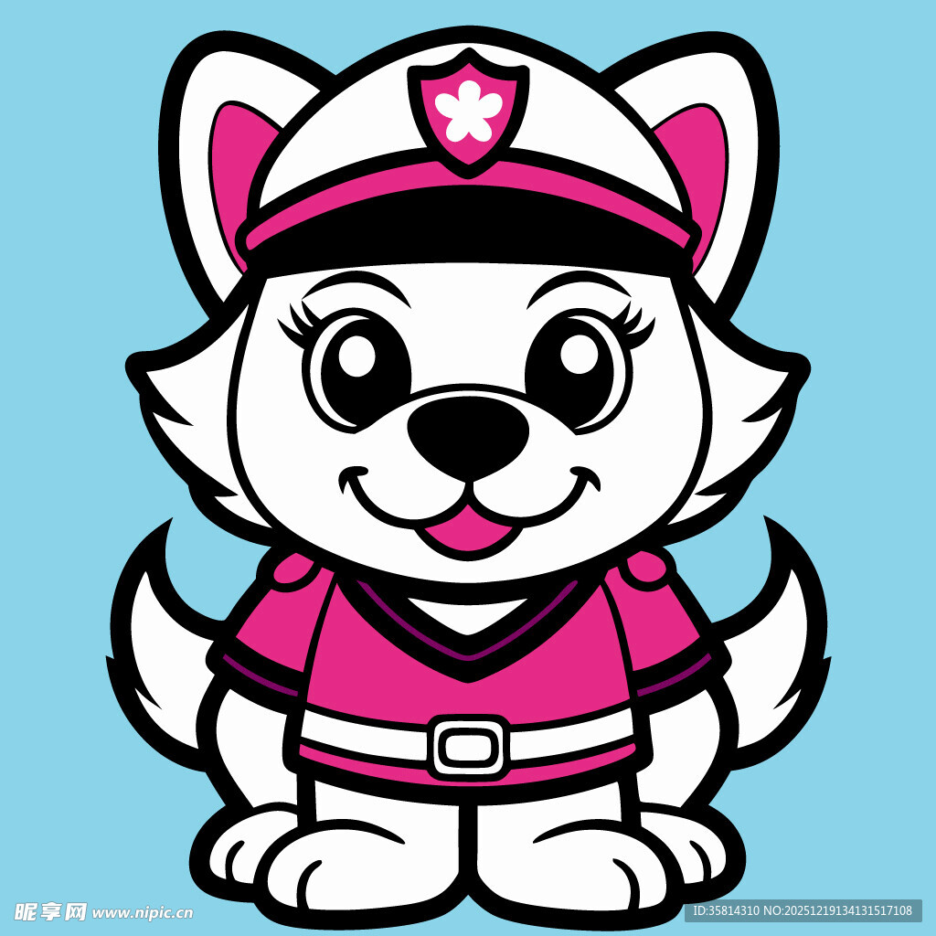 可爱警犬卡通形象