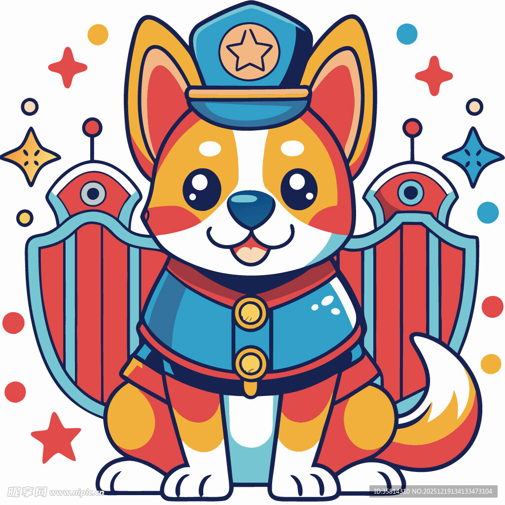 可爱警犬卡通形象