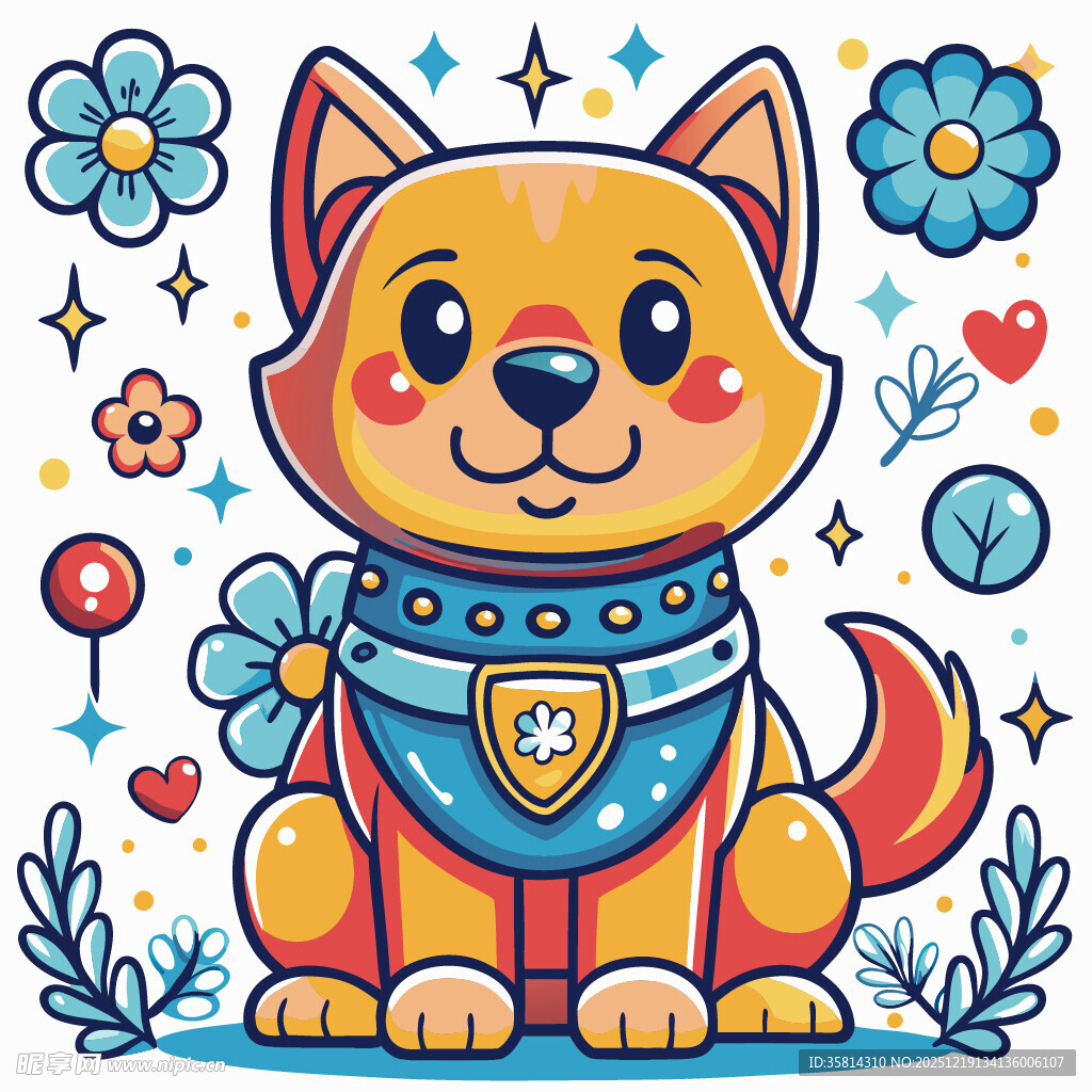 可爱卡通小狗装饰图案