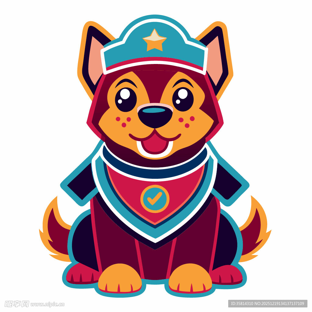 可爱警犬卡通形象