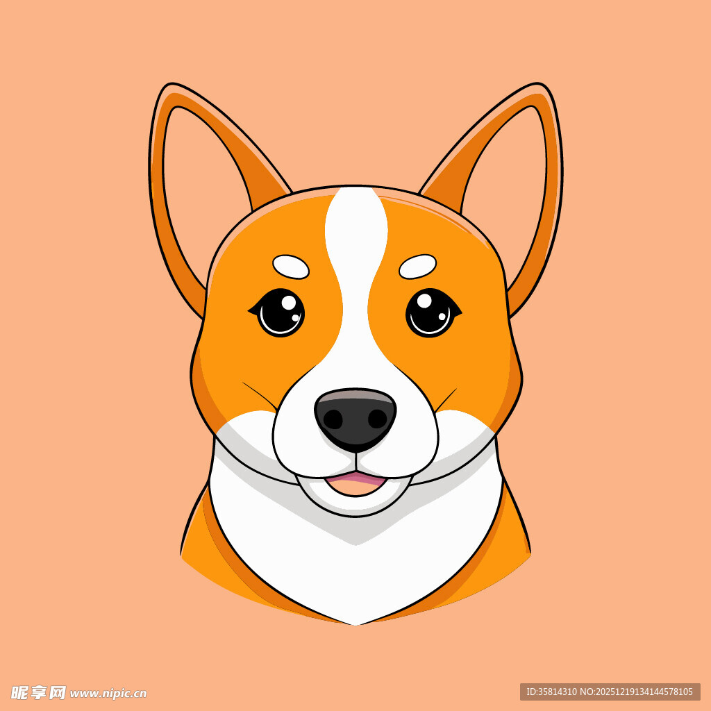 可爱柯基犬卡通头像