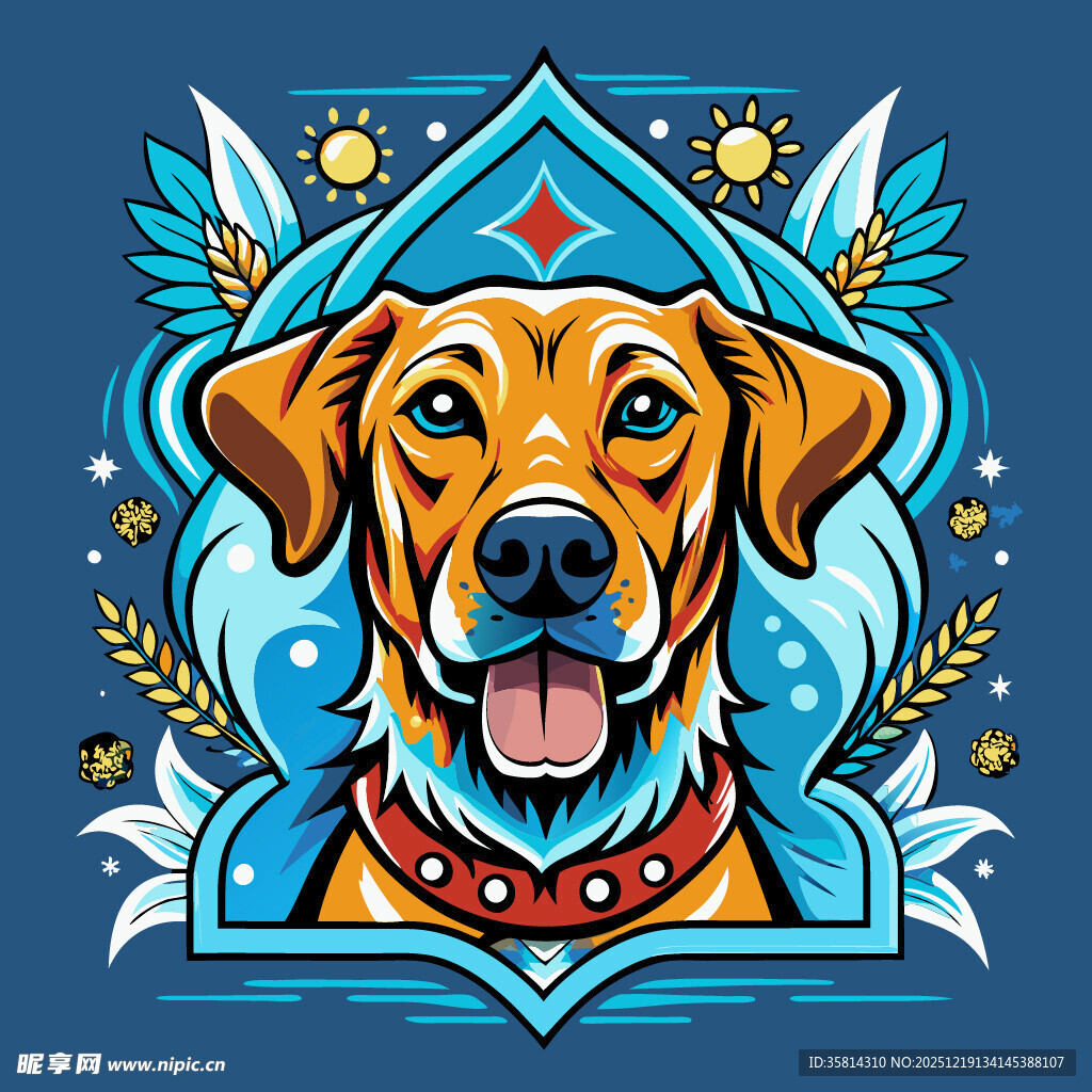 可爱狗狗插画灵动又俏皮