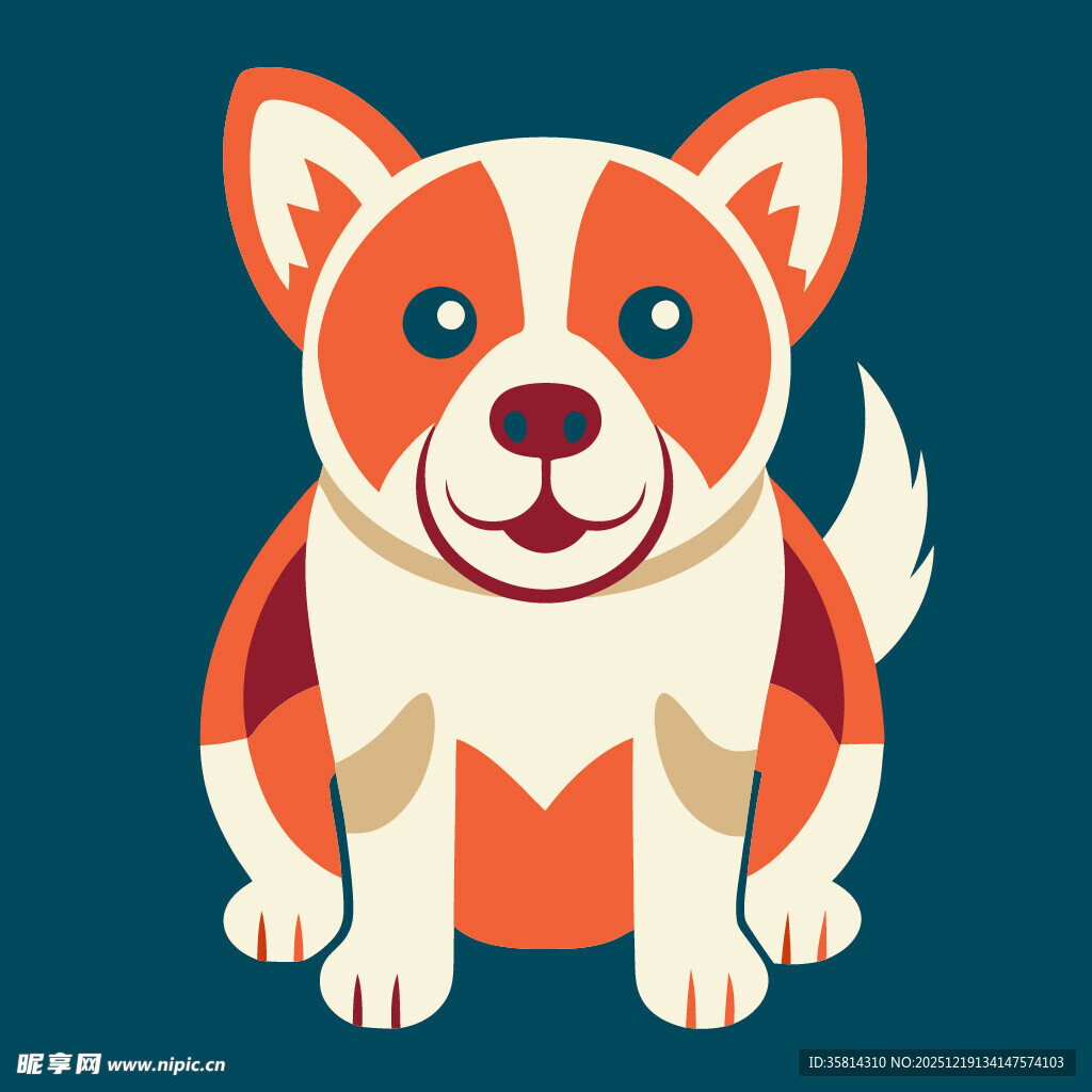 可爱柯基卡通形象