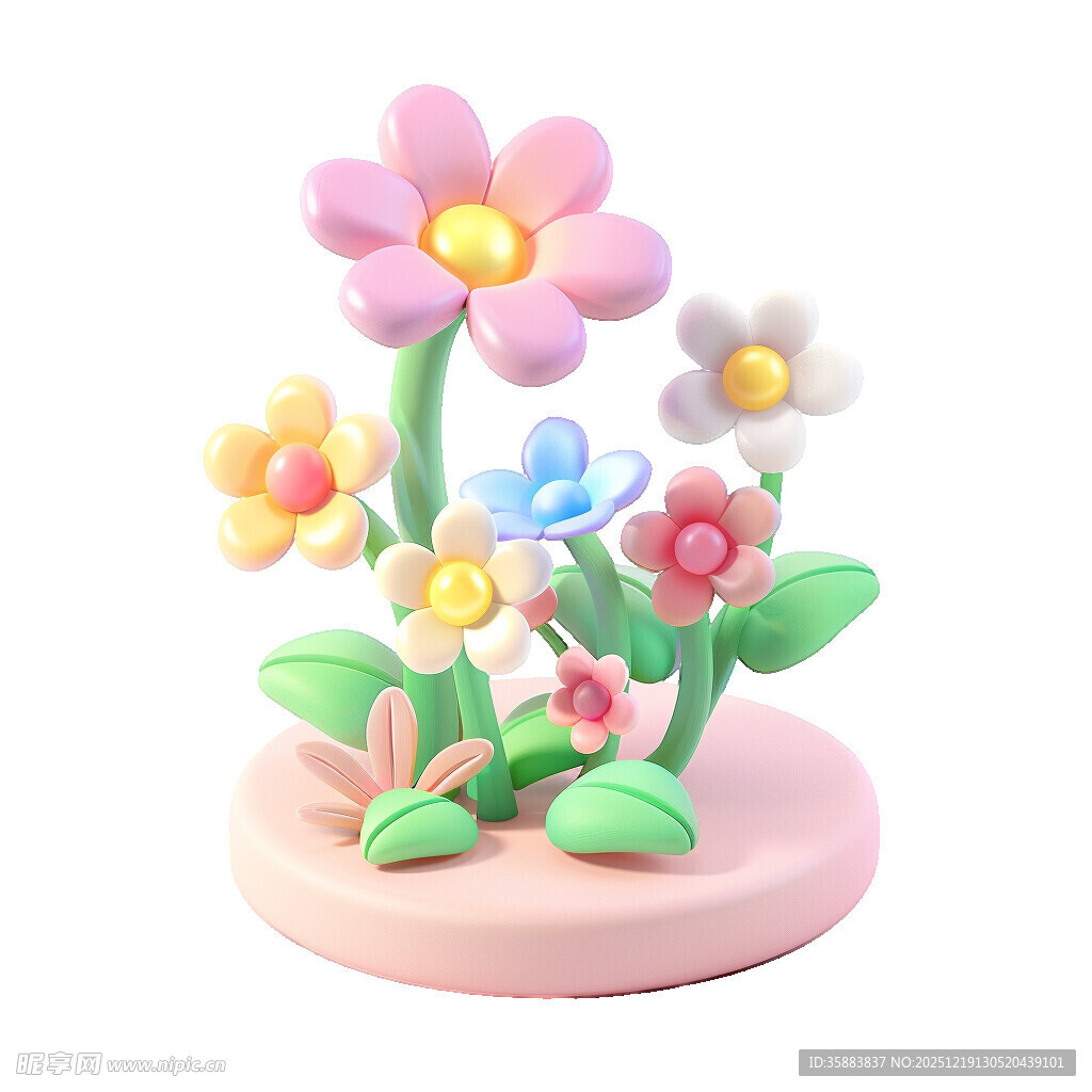 卡通3D花朵