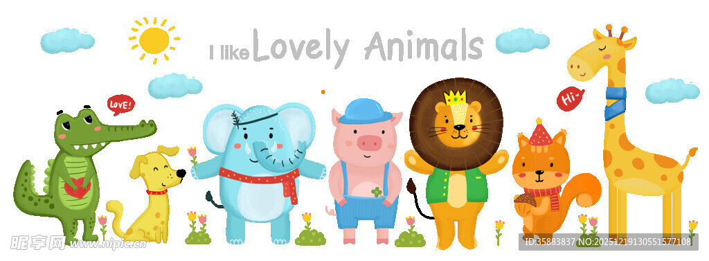 小动物卡通插画