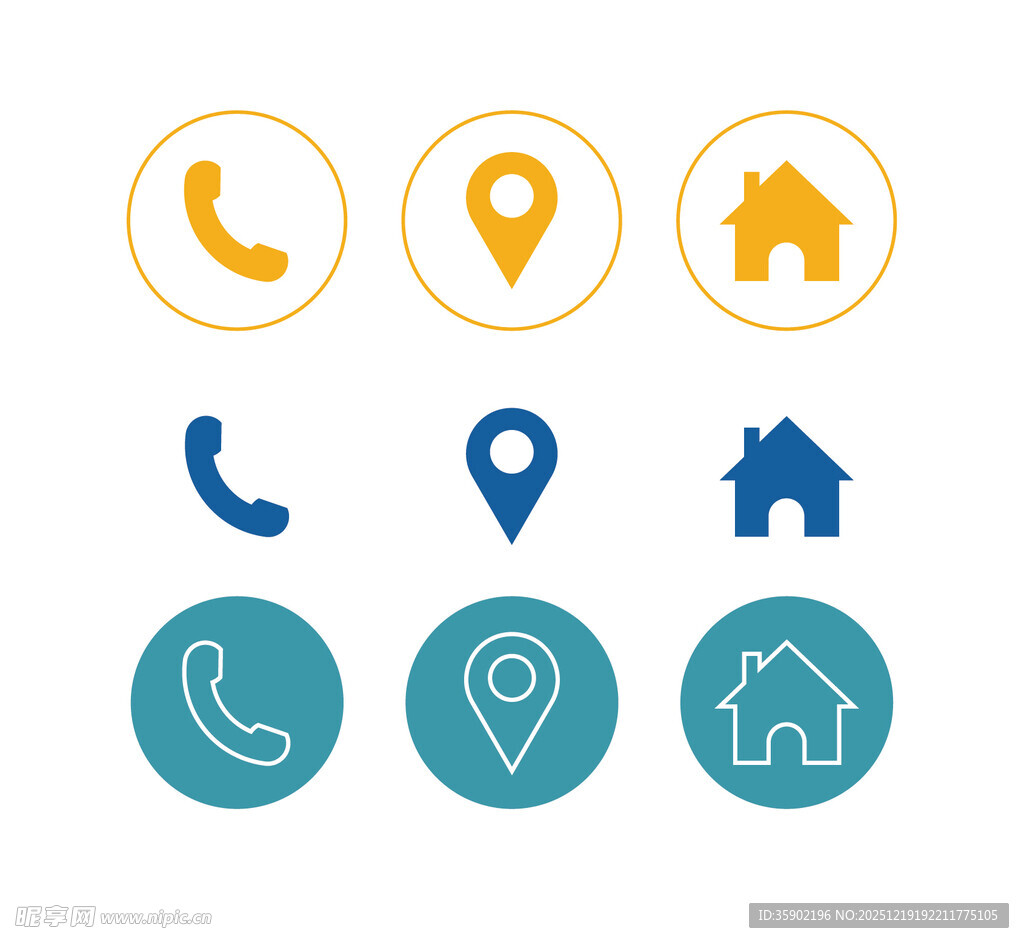 电话位置房屋图标