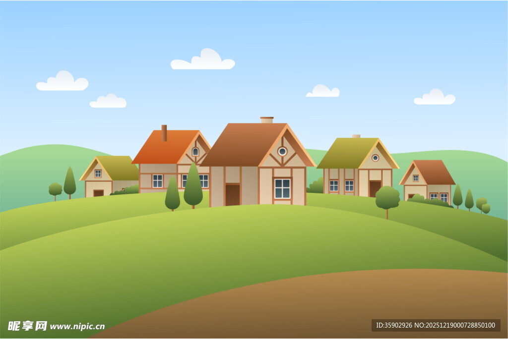 乡村田园风光的温馨小屋