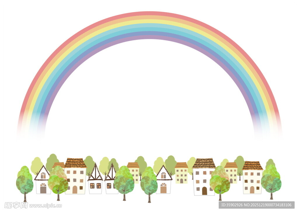 彩虹下的温馨小镇