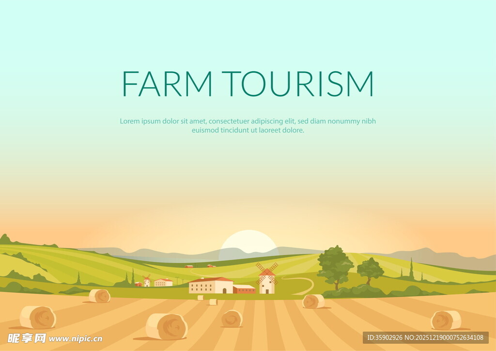 田园风光的农场旅游景象