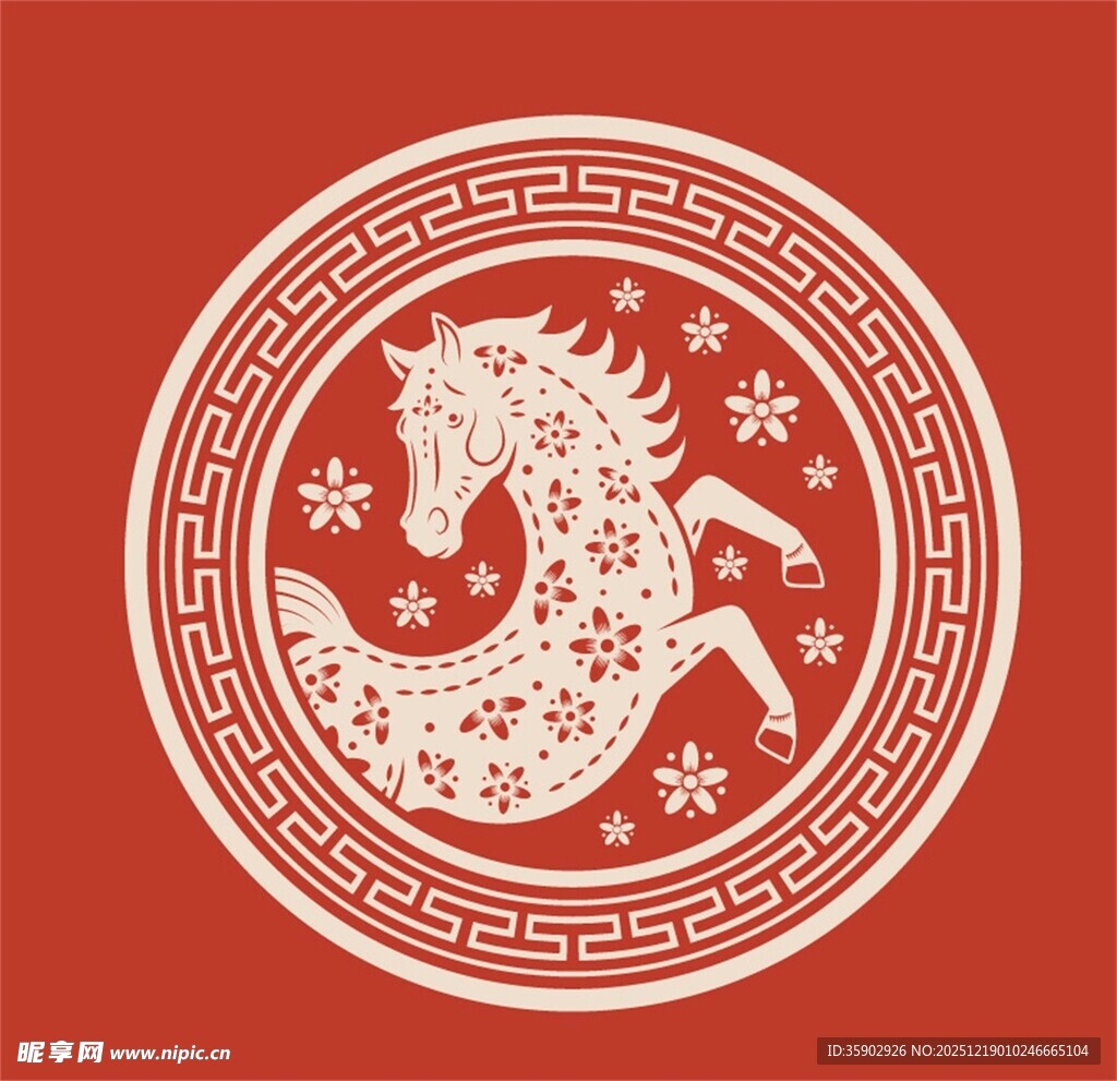 马年吉祥传统纹样图案