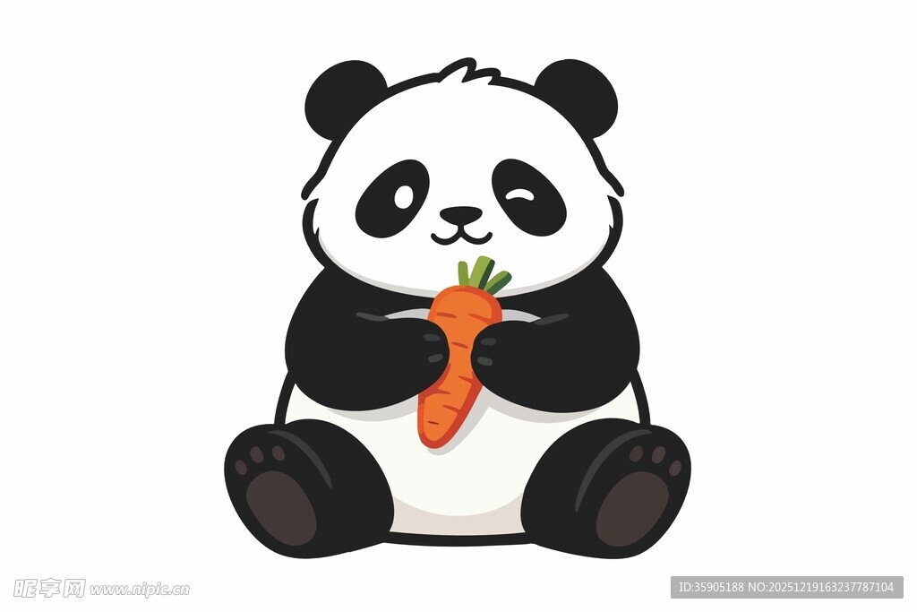 熊猫吃胡萝卜