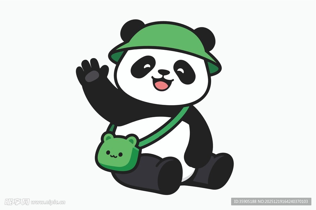 戴帽子的熊猫宝宝