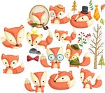 可爱狐狸卡通形象集合