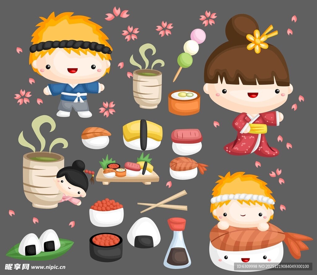 可爱日式卡通美食人物形象
