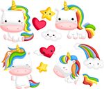 可爱独角兽卡通贴纸集合