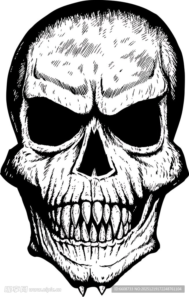 恐怖骷髅头插画