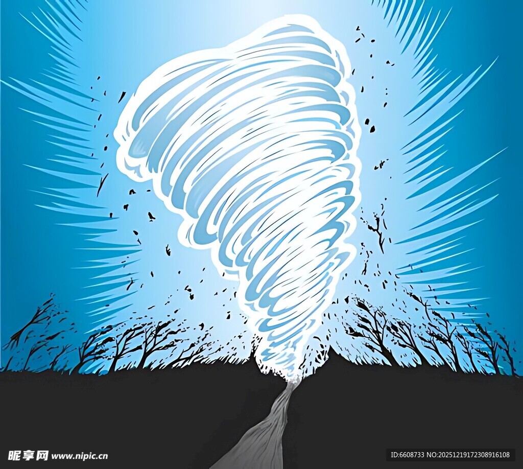 猛烈龙卷风肆虐场景