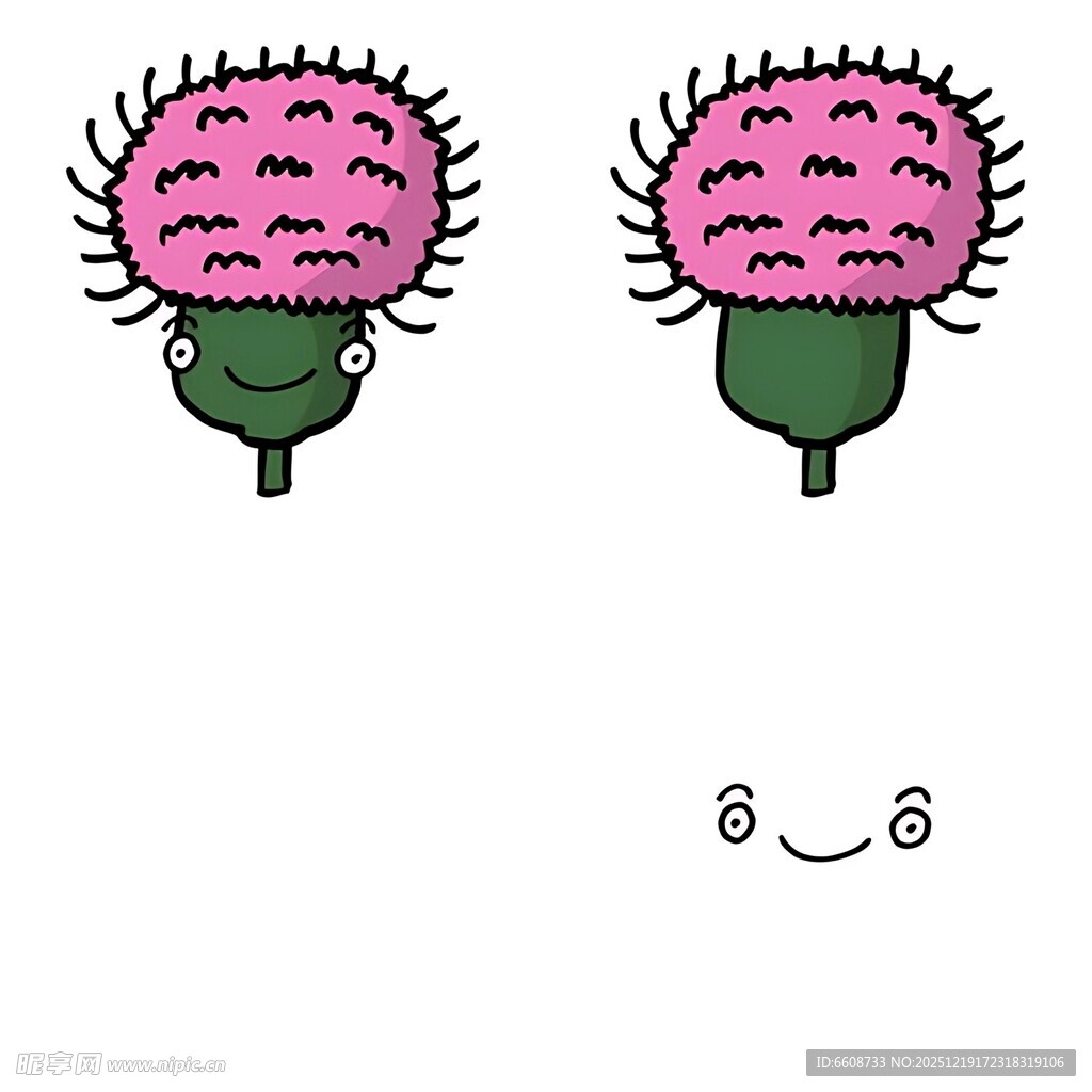 可爱粉色花朵卡通形象