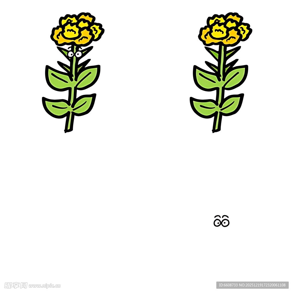 两朵黄色花朵插画