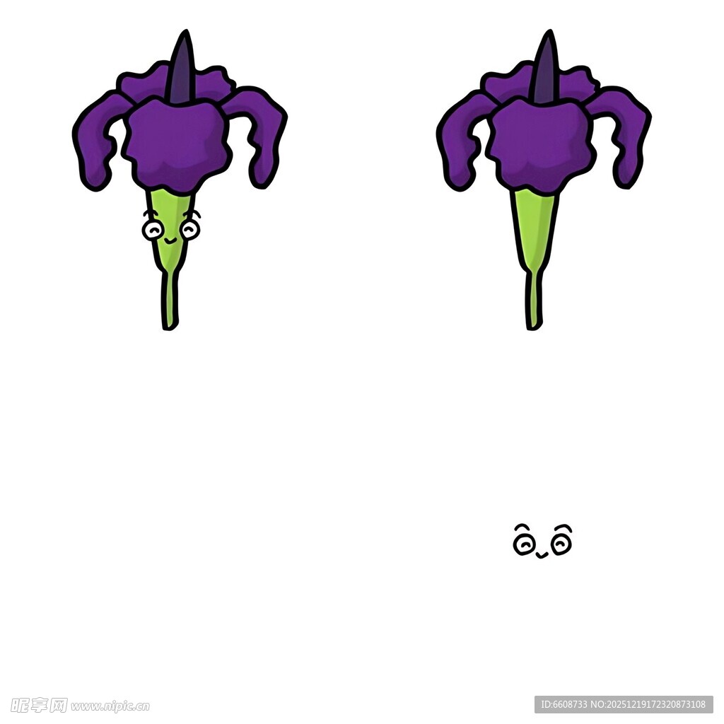 紫色花朵插画设计素材