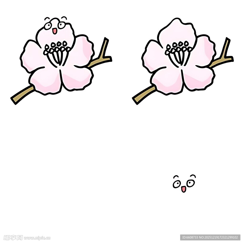 手绘樱花花朵图案设计