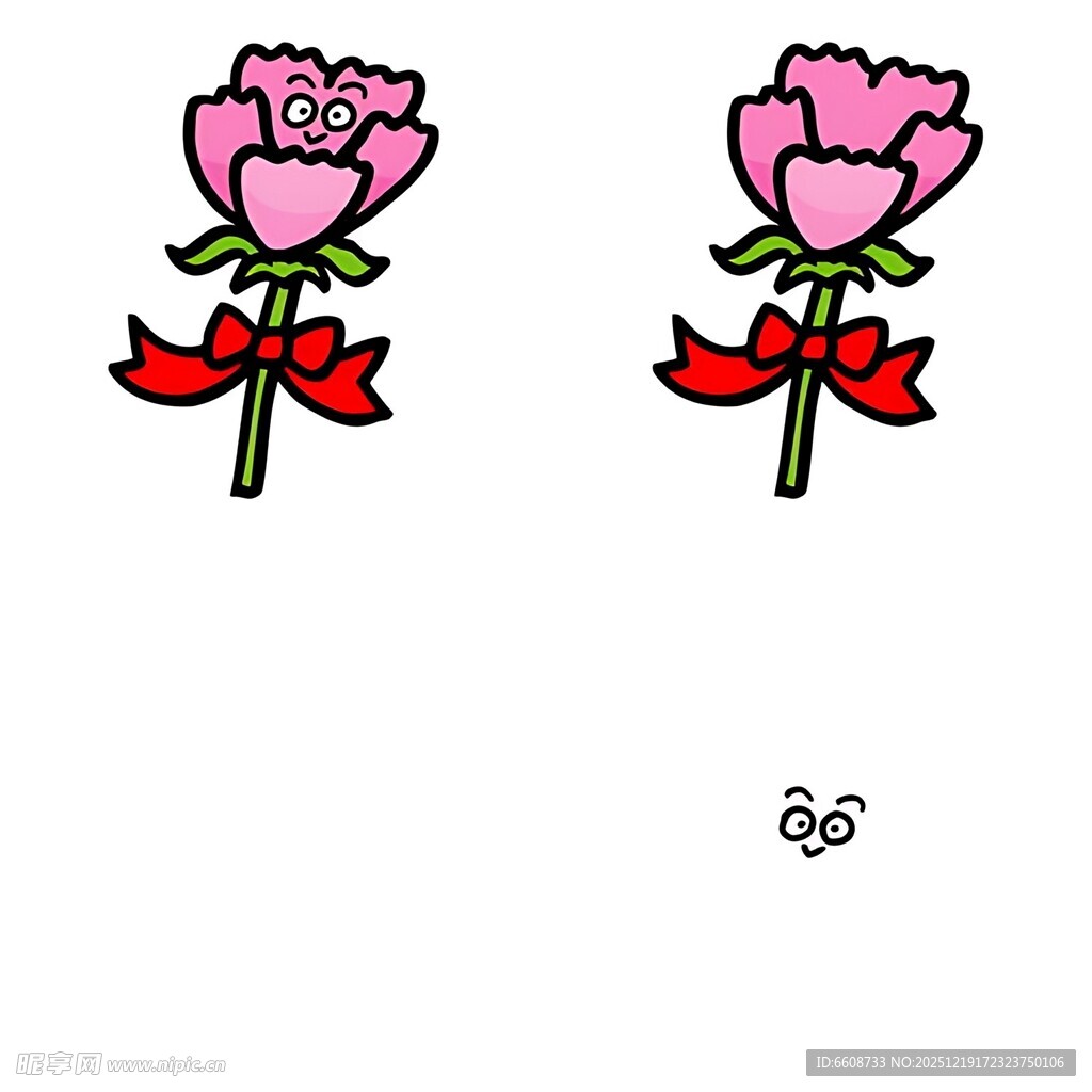 粉色花朵耳环设计图