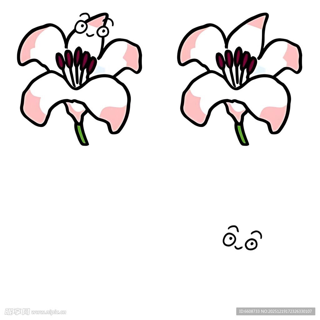 手绘粉色花朵图案设计