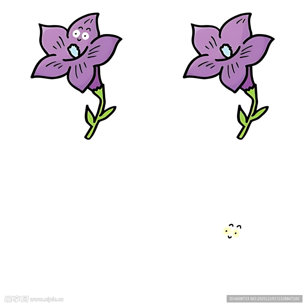 紫色花朵图案装饰元素