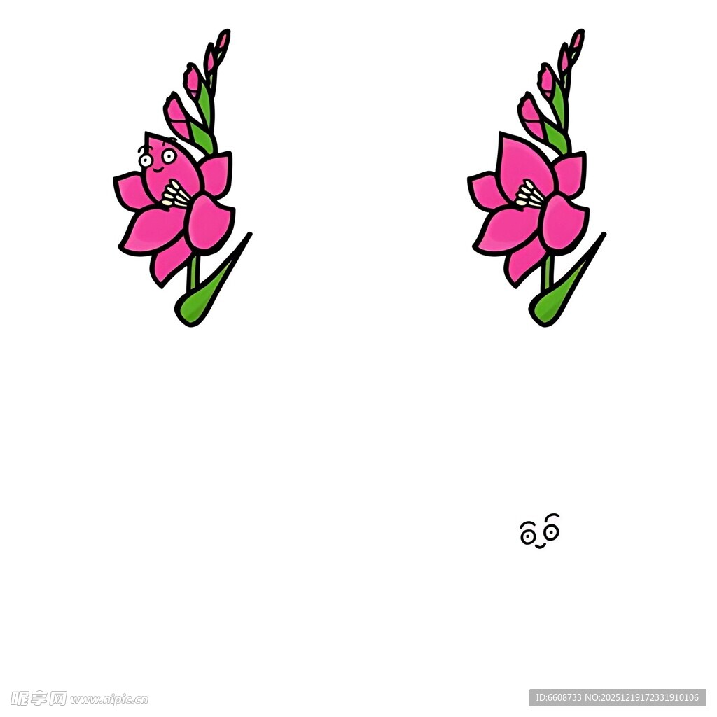 粉色花朵耳环设计图