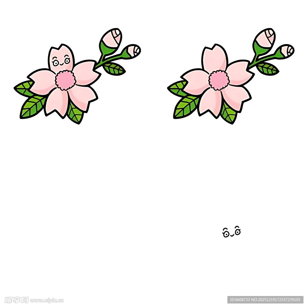 手绘粉色花朵图案设计