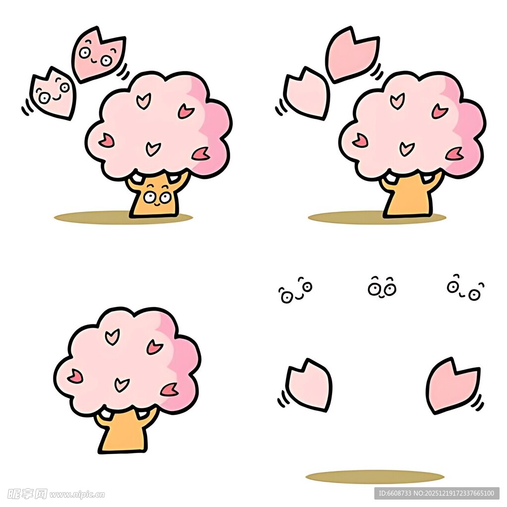可爱樱花树动态元素集合