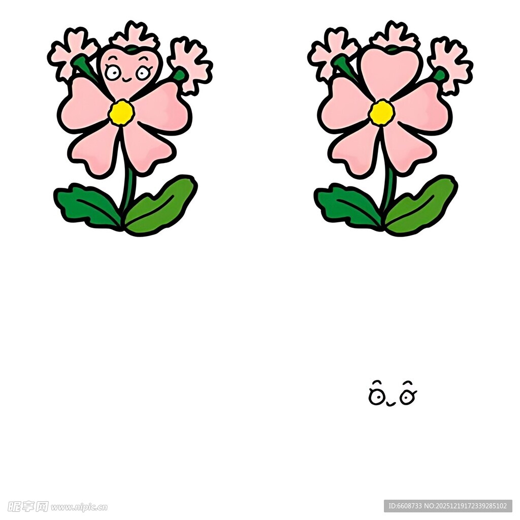 可爱花朵卡通图案