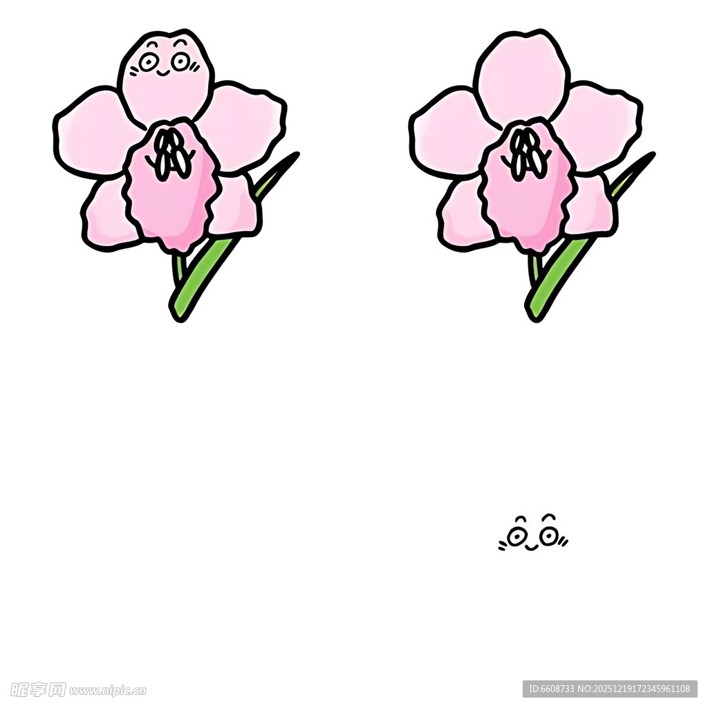 手绘粉色花朵图案