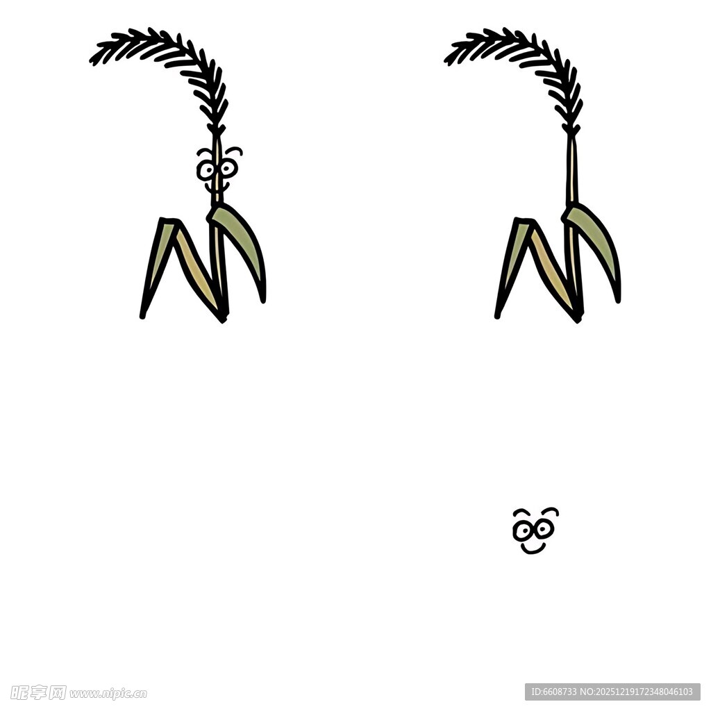 简约麦穗耳环图案设计
