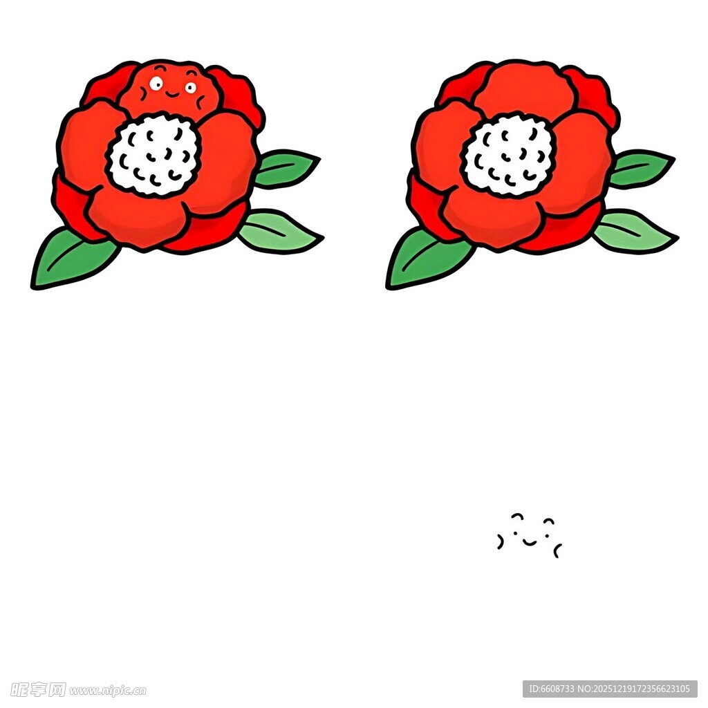 两朵红色花朵插画