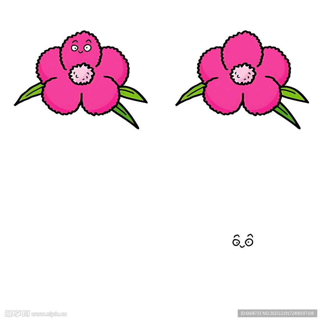 红色花朵绿叶耳环饰品