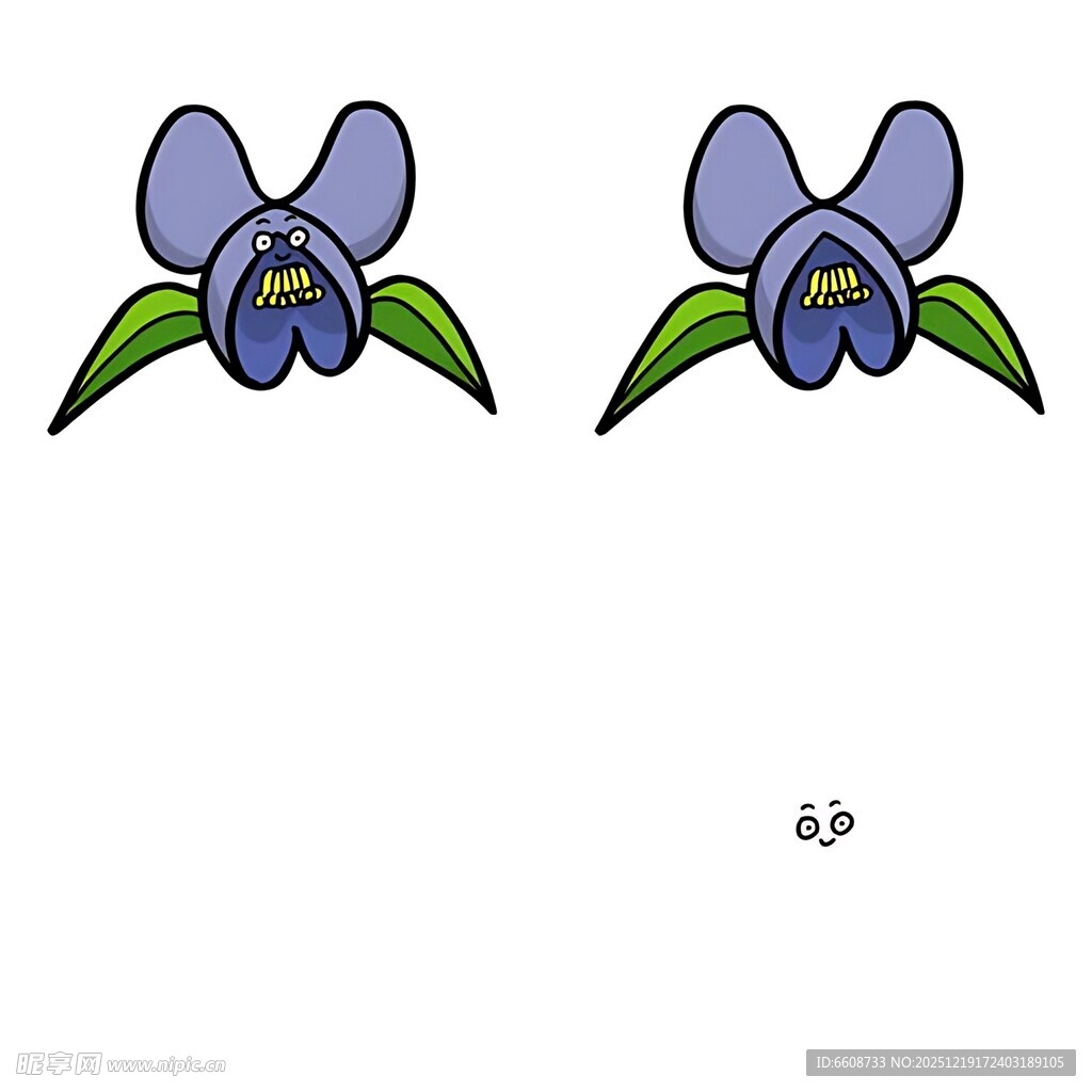 紫色花朵耳环设计图