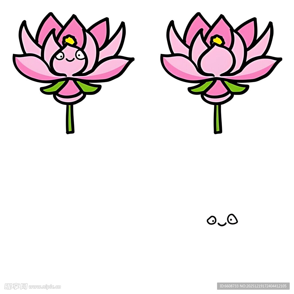 两朵粉色莲花图案