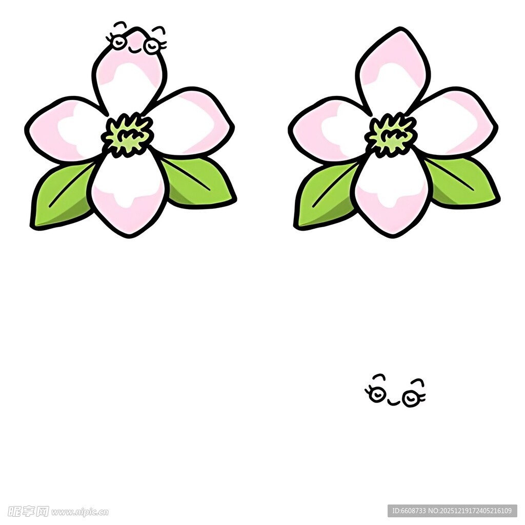 粉色花朵耳饰设计图